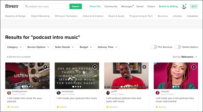 fiverr podast intro music