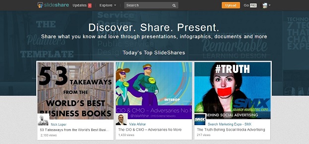 slideshare homepage featured