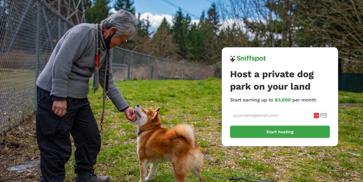 sniffspot dog park hosting