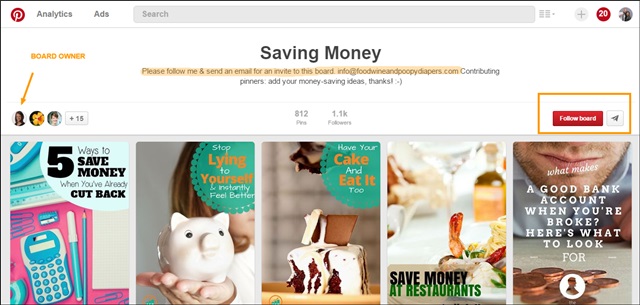 saving money board example