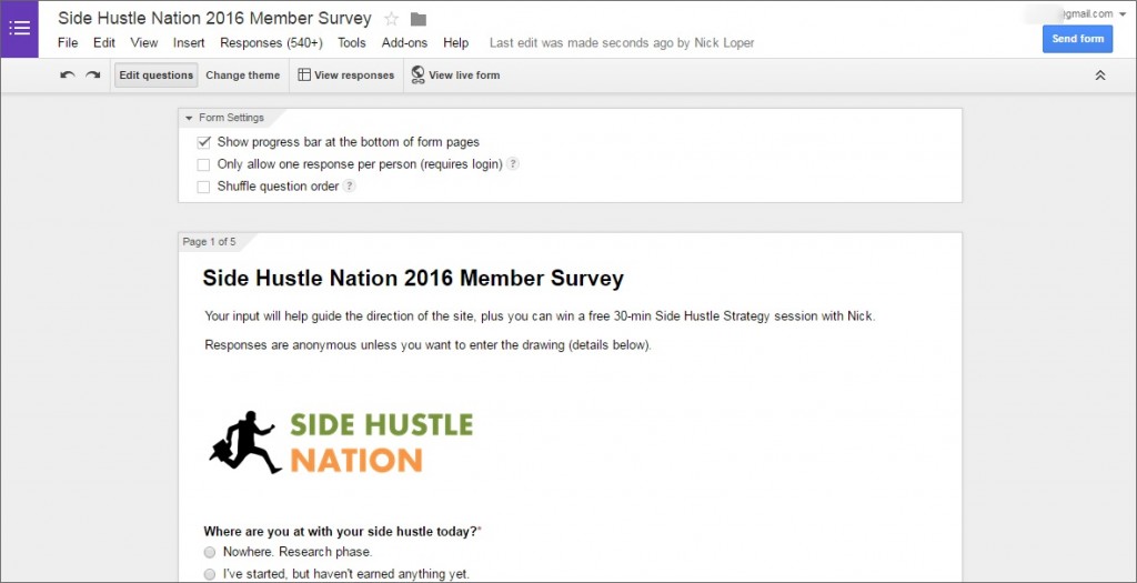 member survey google forms