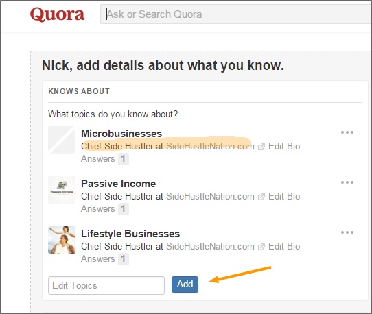 my quora bio
