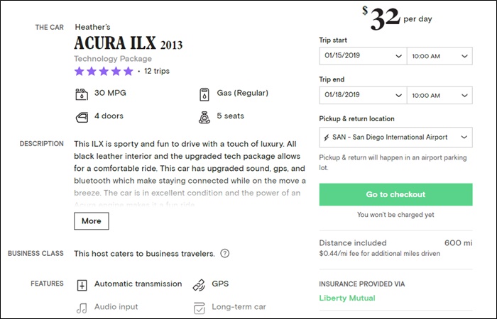 turo listing example