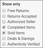 ebay search filter