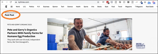 nytimes sponsored post example
