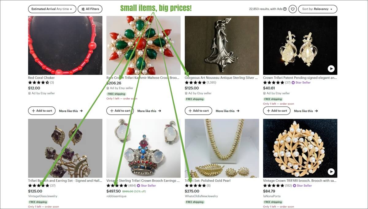 flipping jewelry on etsy