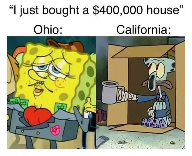 midwest vs california real estate meme