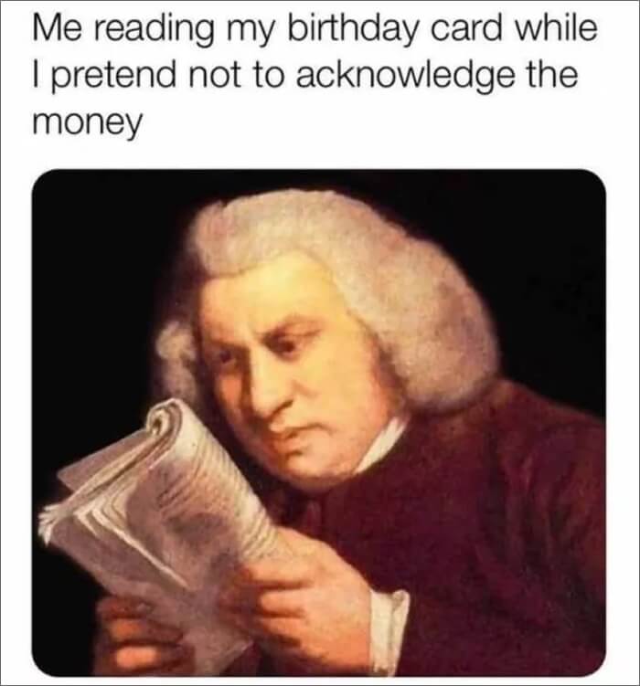 birthday card money meme