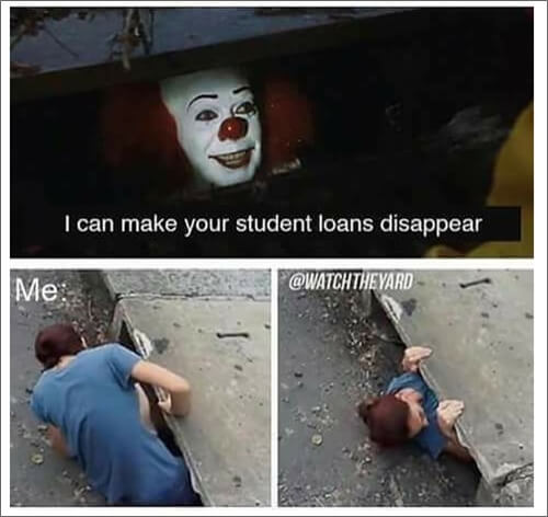 student loan gutter meme
