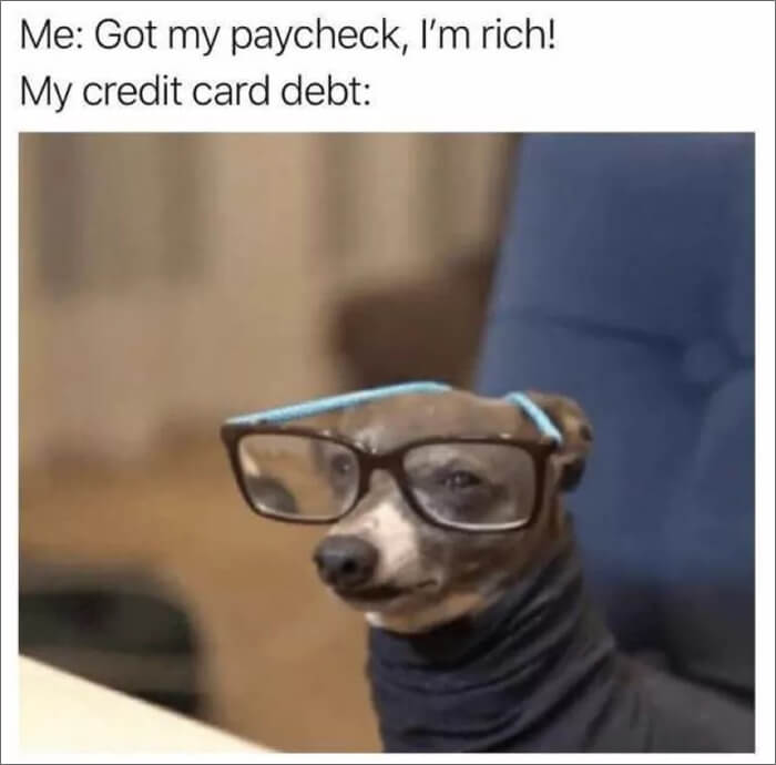 credit card debt meme