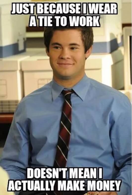 wearing a tie to work