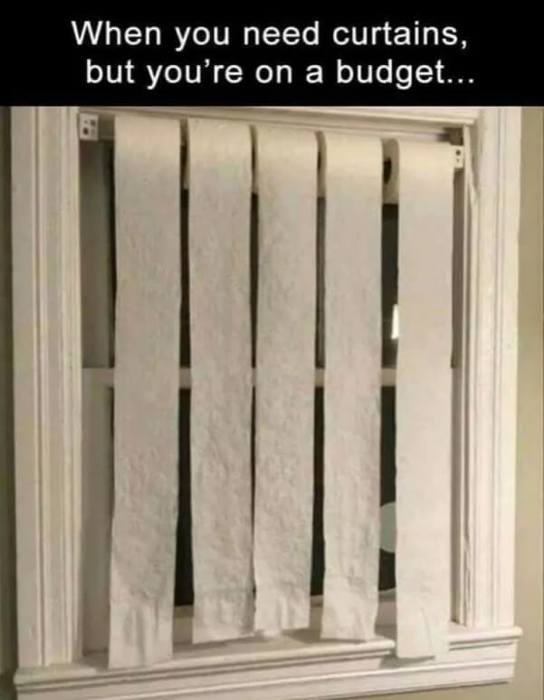 toilet paper curtains meme