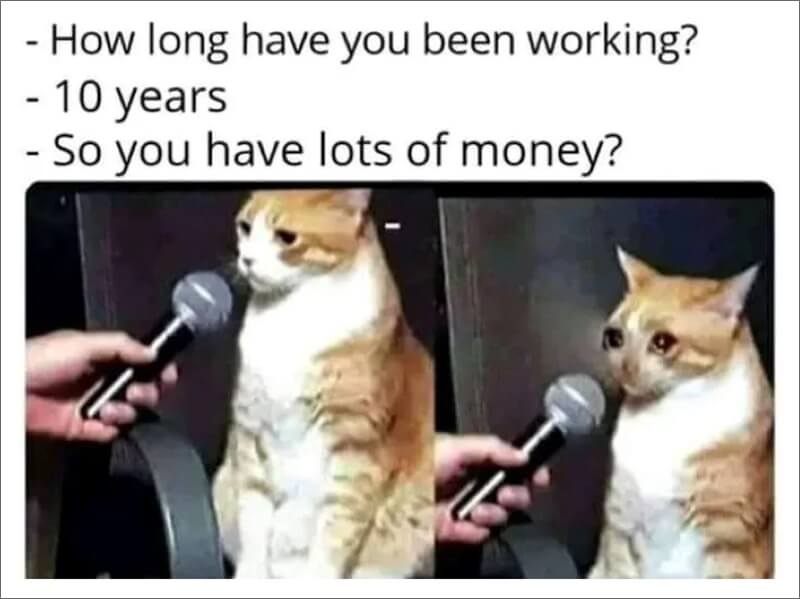 working for 10 years meme