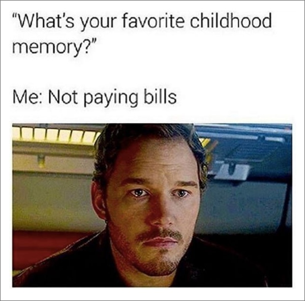 not paying bills meme