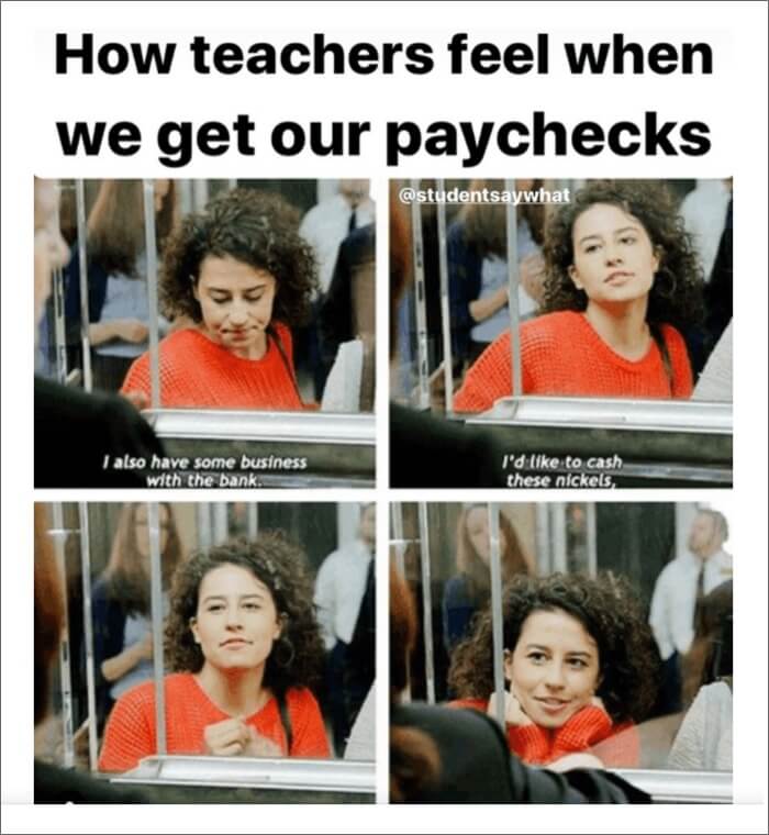 how teachers feel at the bank