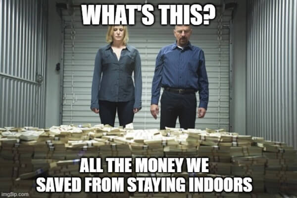 saving money staying indoors