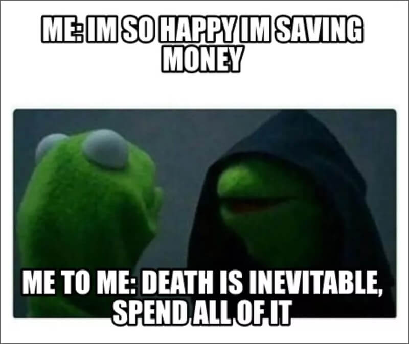 the struggle of saving money