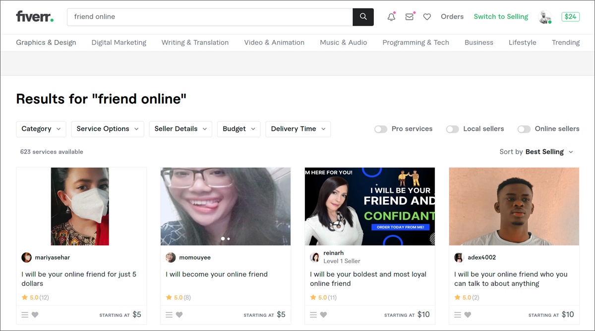 fiverr friendship