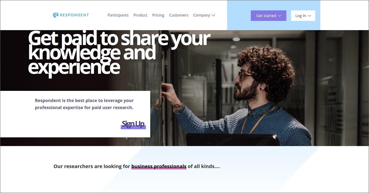 respondent participant homepage