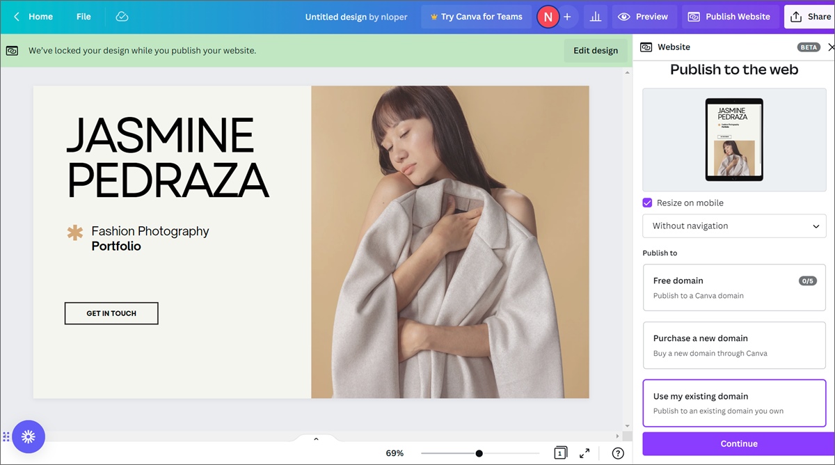 design websites with Canva