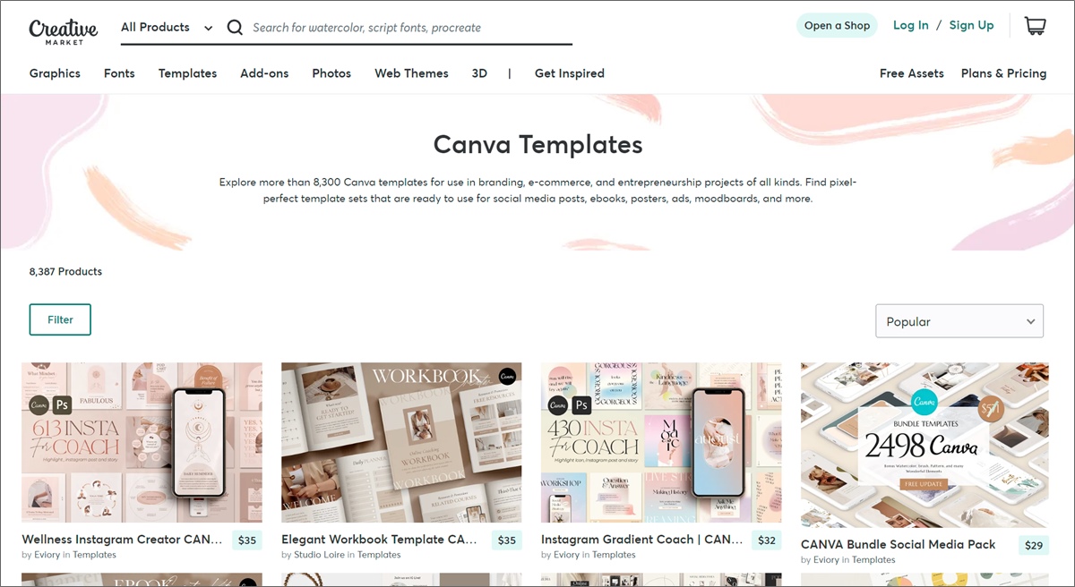 make money selling canva templates on creative market