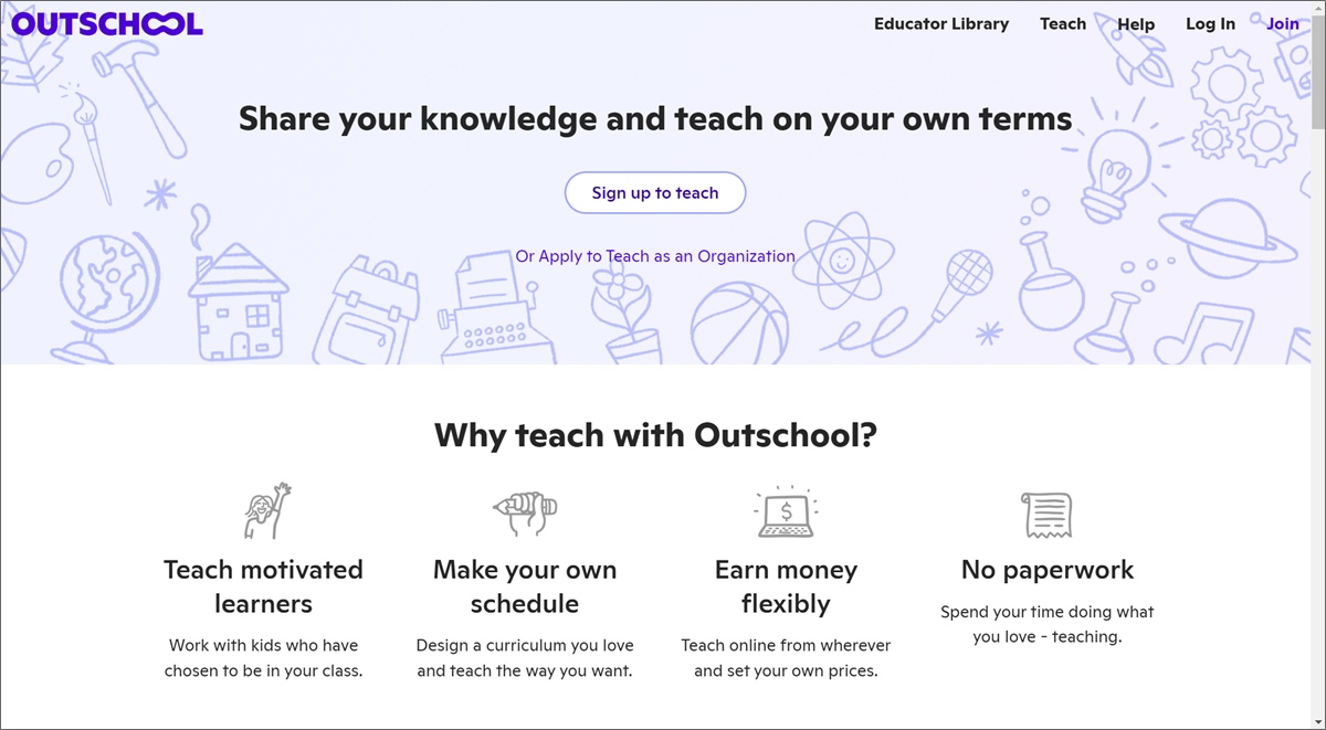 outschool homepage