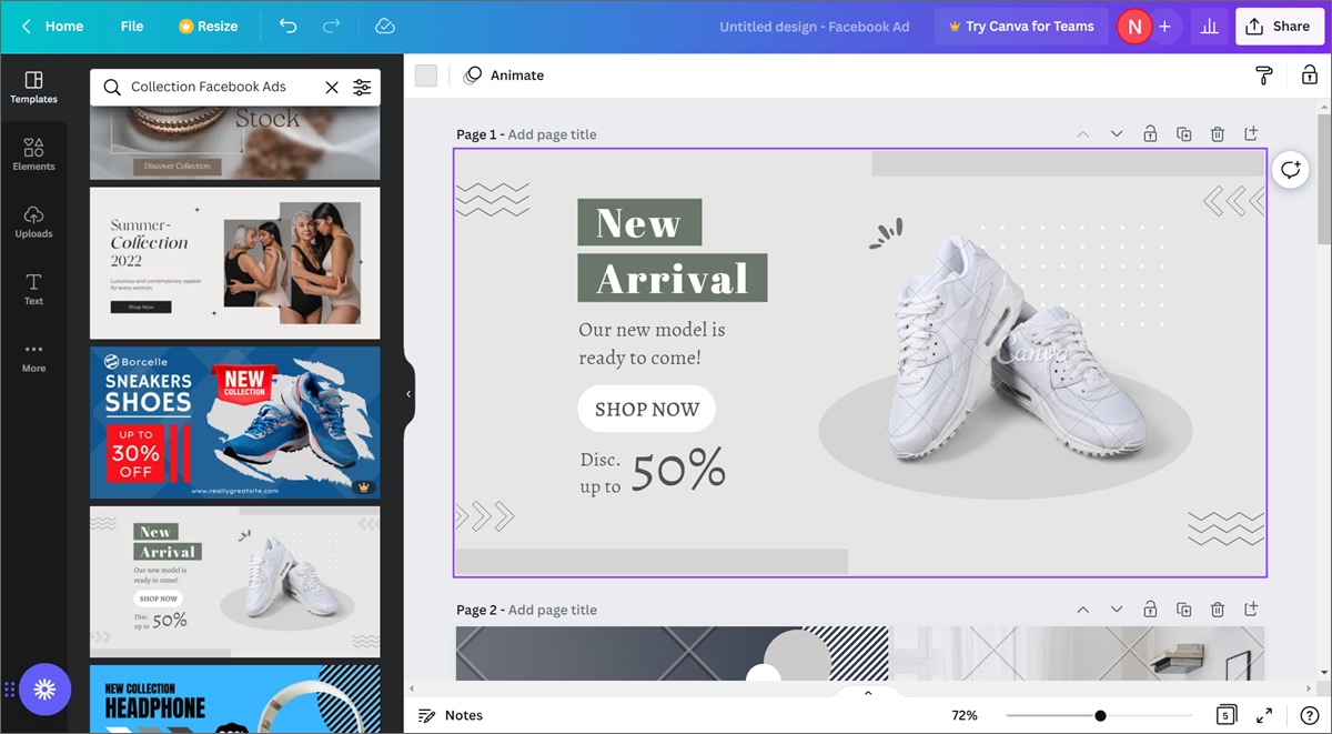 using canva to make ads