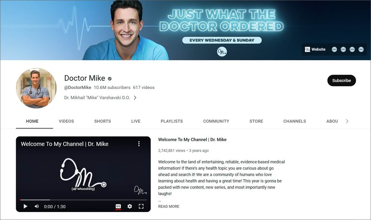 dr mike youtube channel