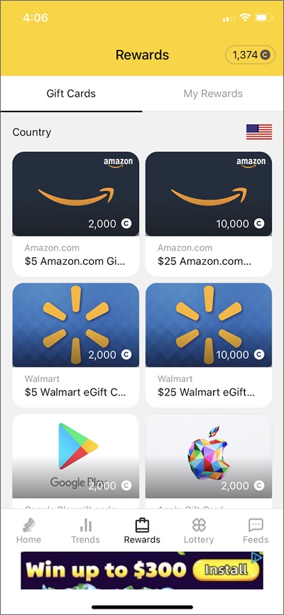 cashwalk gift card options