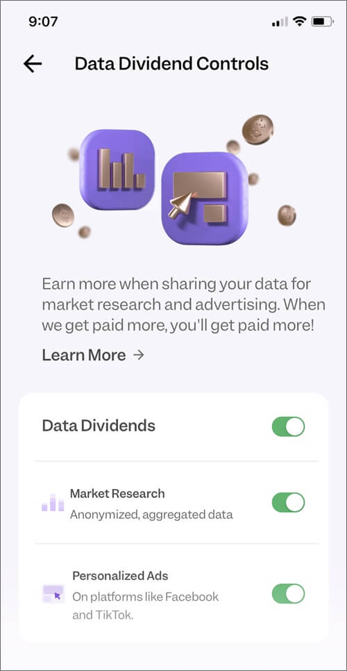 pogo data dividend controls