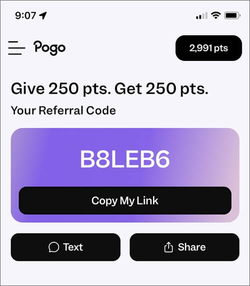 pogo referral code