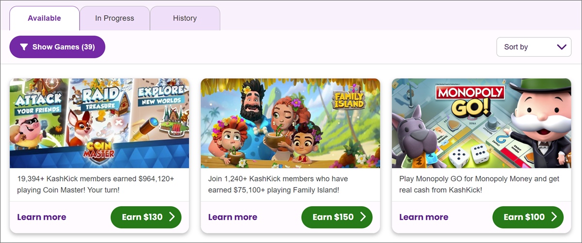 kashkick game offers