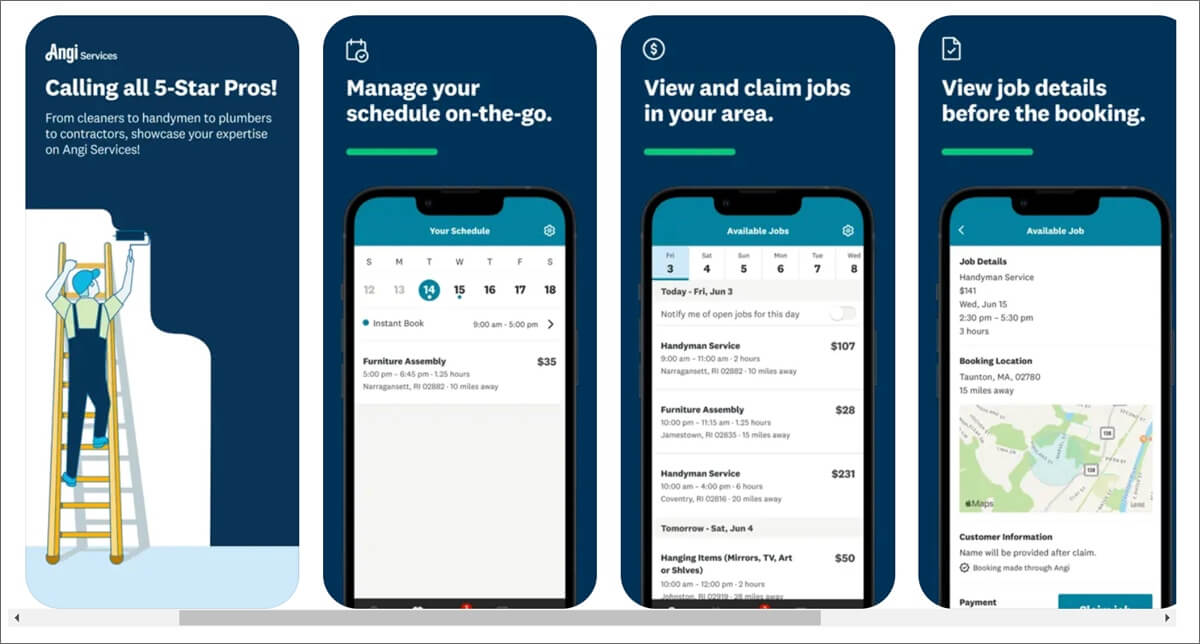 Angi Services app for odd jobs