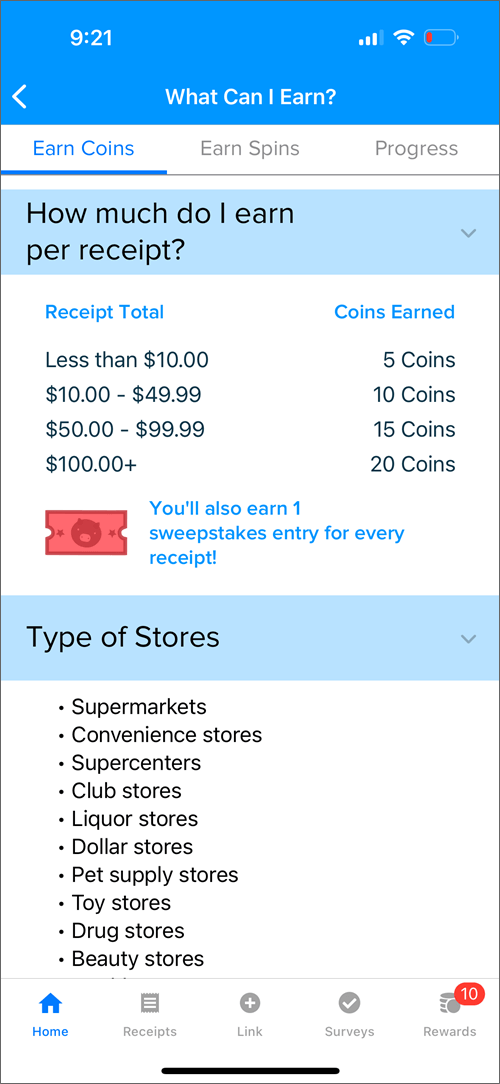 How much are Receipt Hog receipts worth