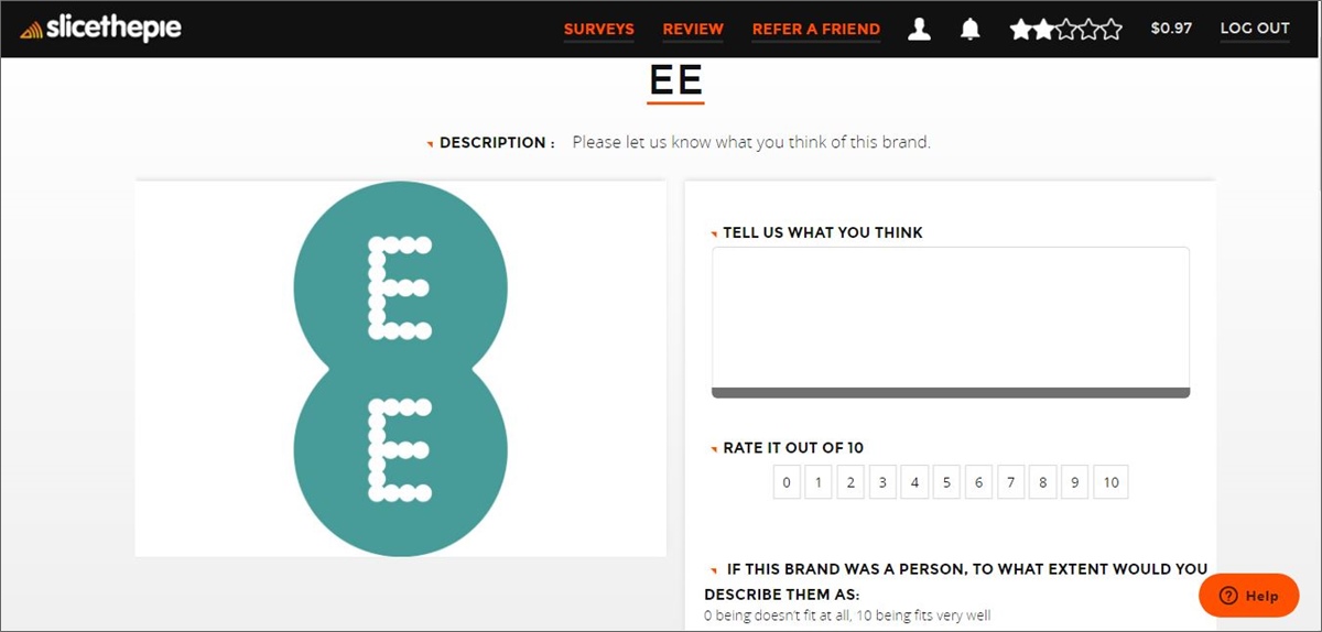 slicethepie branding review page