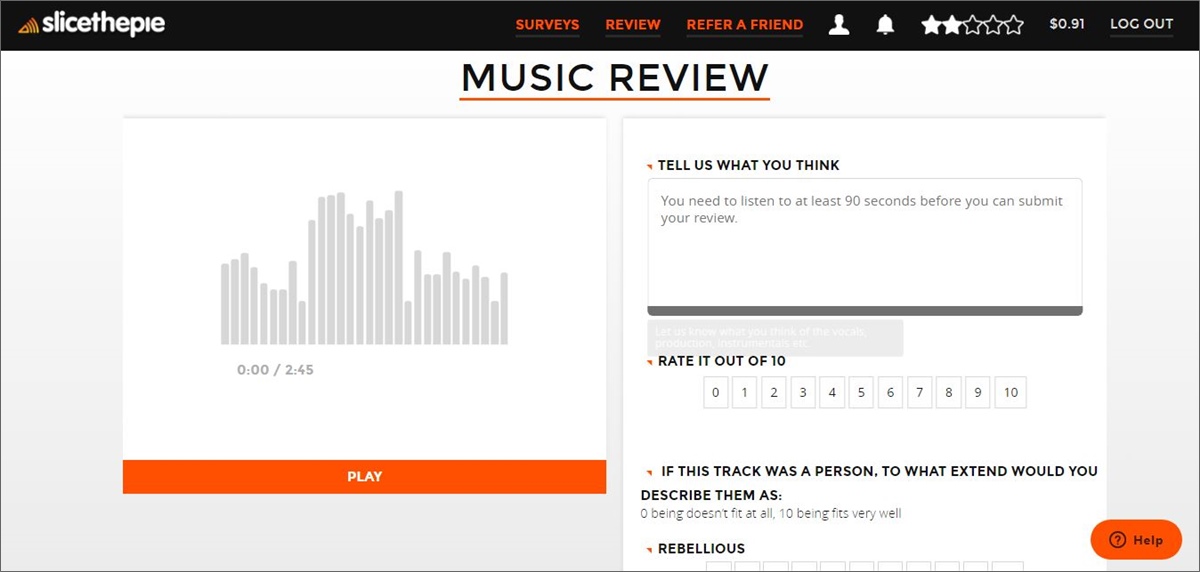 slicethepie get paid to review music
