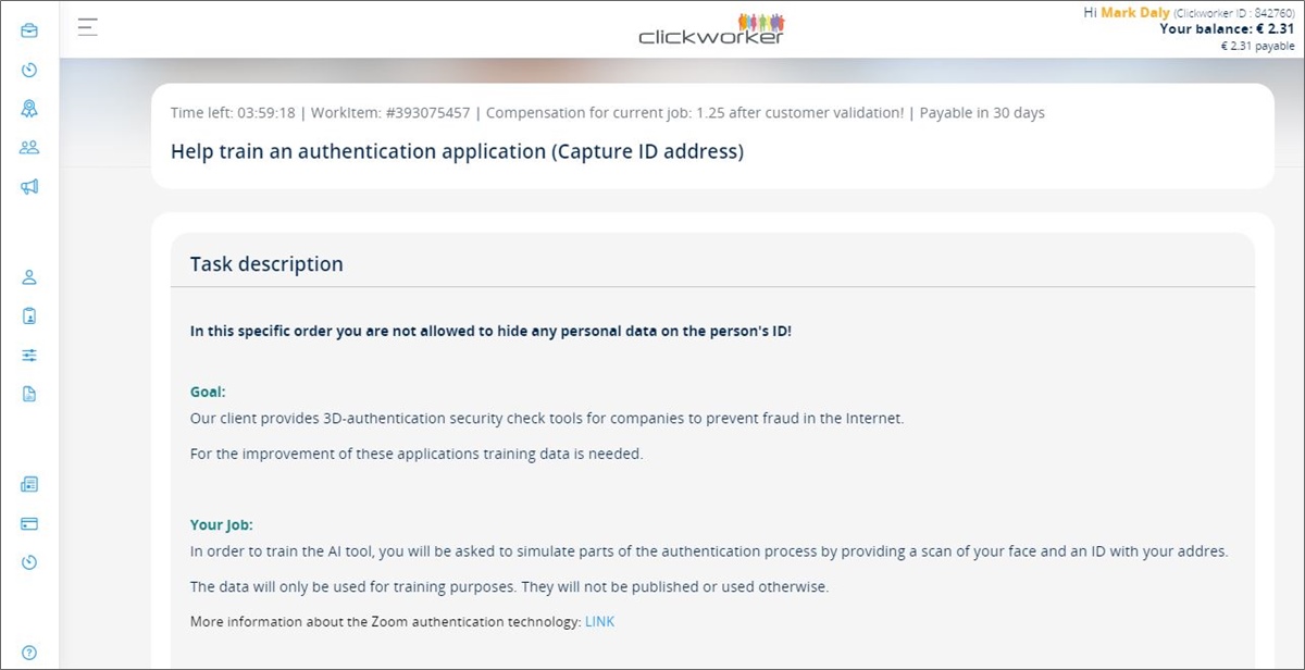 clickworker job description example