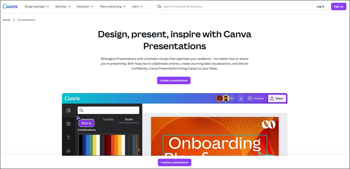 canva presentations