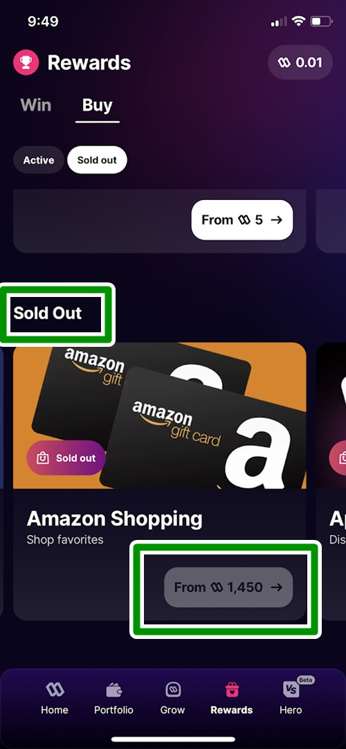 sweat wallet gift cards sold out