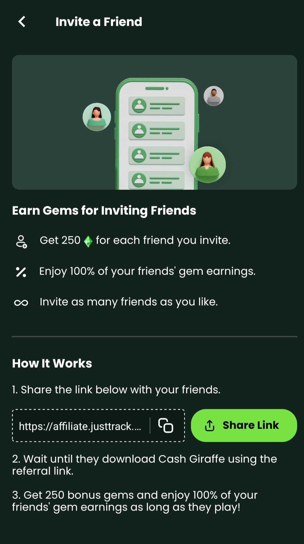 giraffe cash referral program