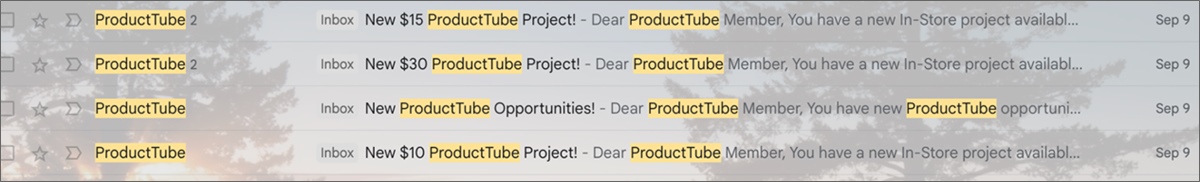 producttube email notifications