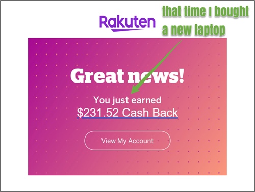 rakuten cash back email