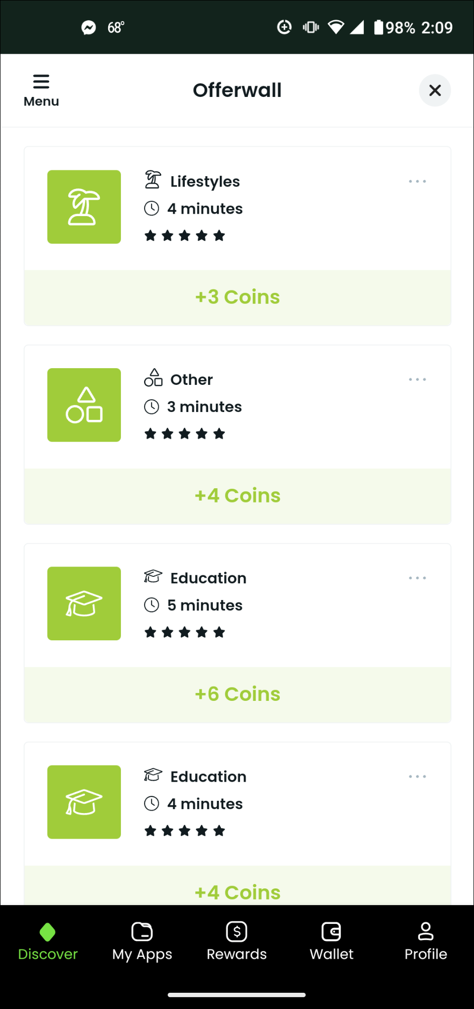 earn gems in garaffe cash by completing surveys