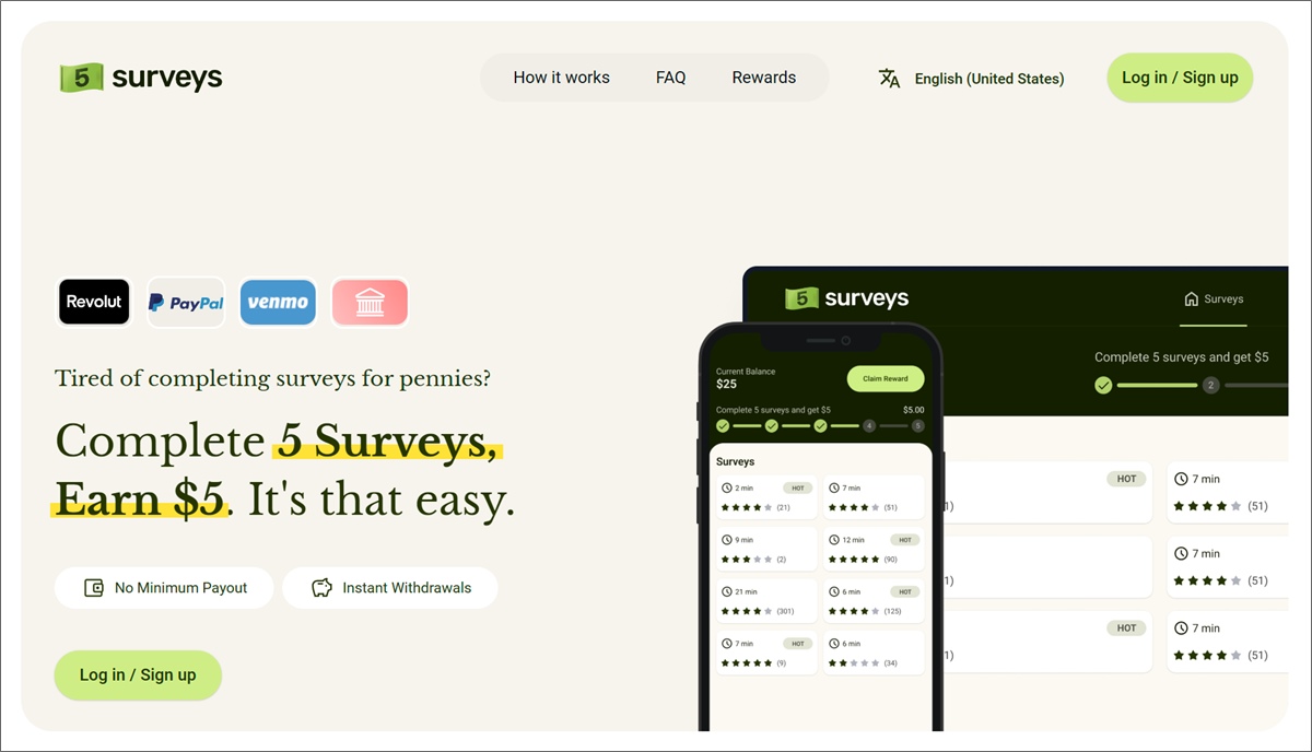 five surveys review