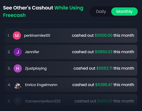 freecash payouts