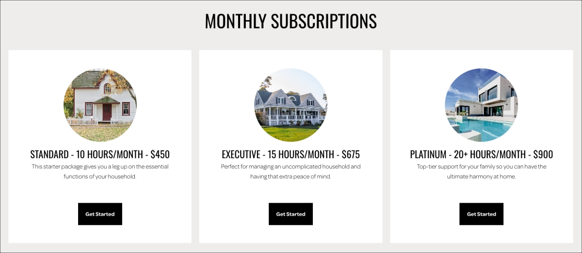 Heron House Management Subscription Plans