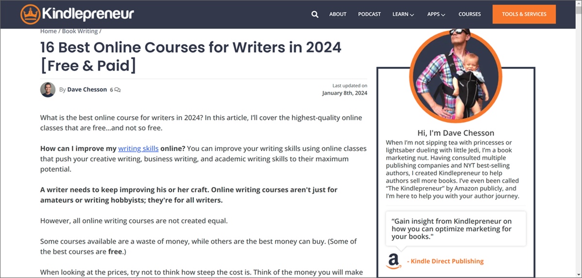 best courses for writers listicle