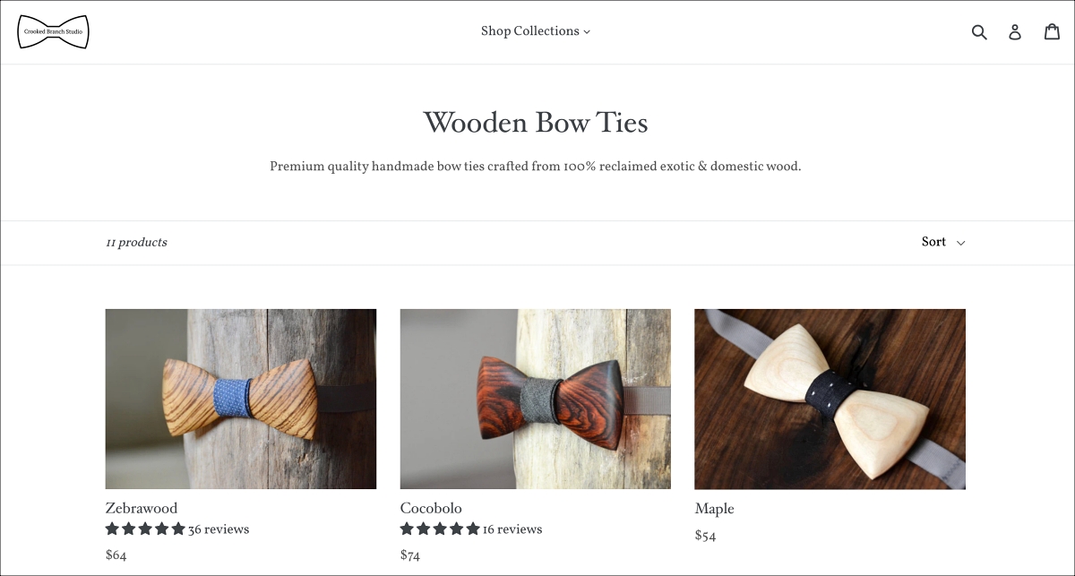 Crooked Branch Studio Wooden Bow Tie - Creative Side Hustle