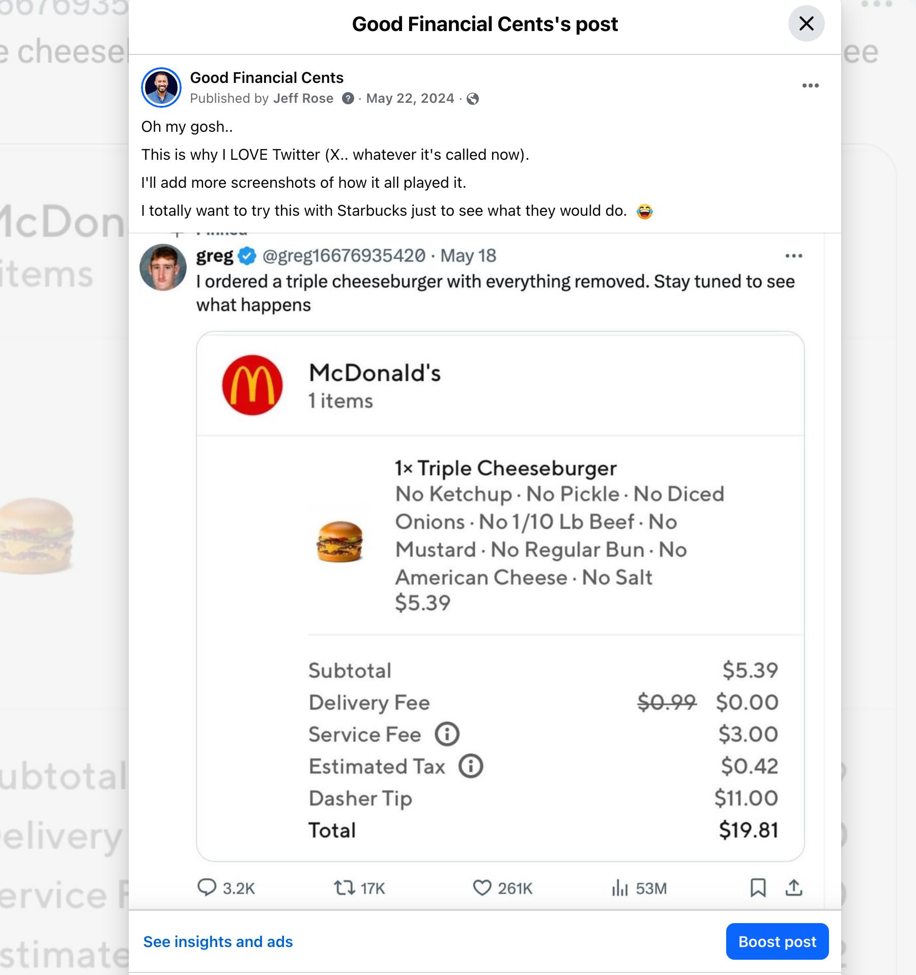 Viral Post from Good Financial Cents